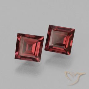 Gemme di Granato rodolite Rosso scuro naturale da 1.48 ct, Quadrato, VS
