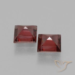 Gemme di Granato rodolite Rosso scuro naturale da 1.48 ct, Quadrato, VS