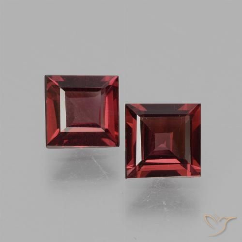 1.45ctw Naturale Rosso scuro Granato rodolite, Quadrato, VS