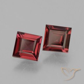 Gemme di Granato rodolite Rosso scuro naturale da 1.45 ct, Quadrato, VS