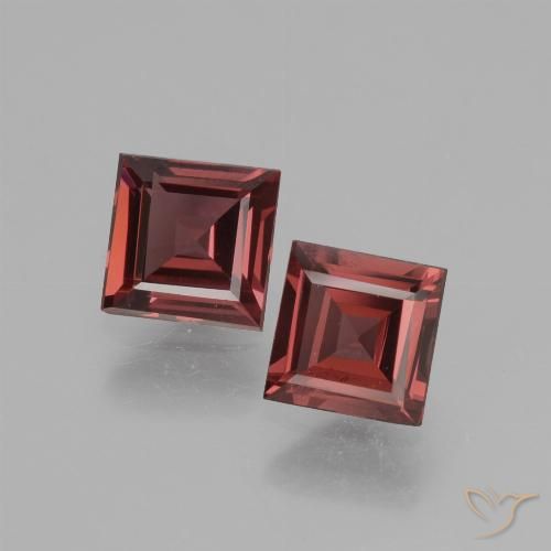 1.45ctw Naturale Rosso scuro Granato rodolite, Quadrato, VVS-VS