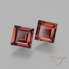 Gemme di Granato rodolite Rosso scuro naturale da 1.45 ct, Quadrato, VVS-VS