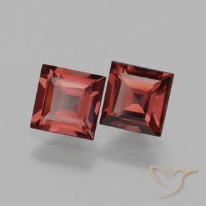 Gemme di Granato rodolite Rosso scuro naturale da 1.62 ct, Quadrato, VS