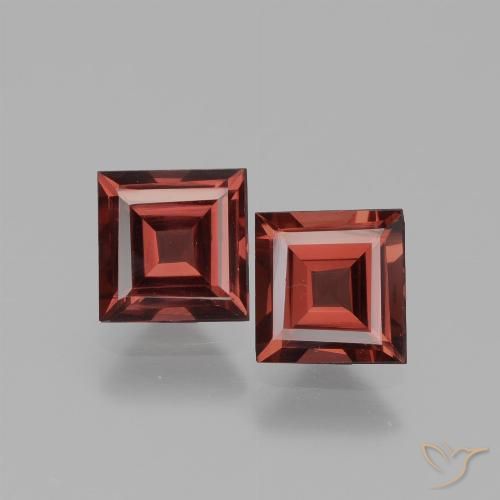 1.42ctw Naturale Rosso scuro Granato rodolite, Quadrato, VS