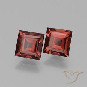 Gemme di Granato rodolite Rosso scuro naturale da 1.42 ct, Quadrato, VS