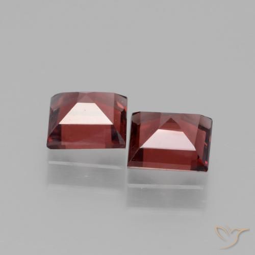Gemme di Granato rodolite Rosso scuro naturale da 1.38 ct, Quadrato, VS