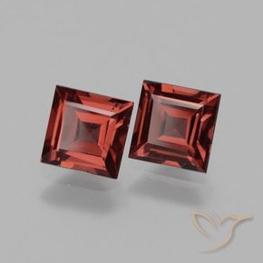 Gemme di Granato rodolite Rosso scuro naturale da 1.50 ct, Quadrato, VS