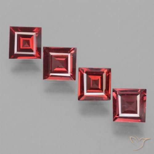 2.22ctw Naturale Rosso scuro Granato rodolite, Quadrato, VS