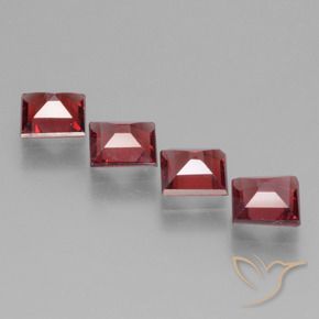 Gemme di Granato rodolite Rosso scuro naturale da 2.22 ct, Quadrato, VS