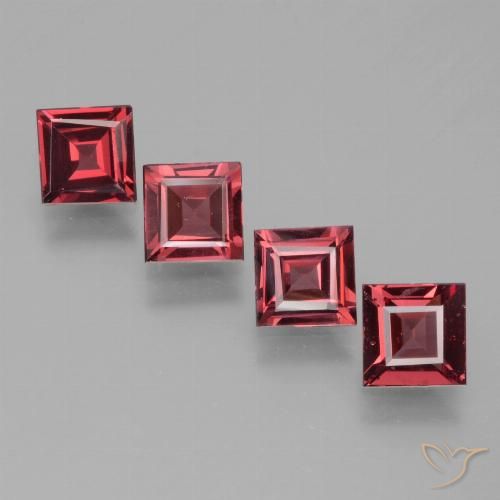 2.52ctw Naturale Rosso medio Granato rodolite, Quadrato, VS