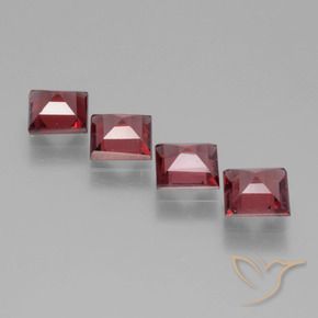 Gemme di Granato rodolite Rosso medio naturale da 2.52 ct, Quadrato, VS