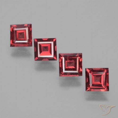 2.57ctw Naturale Rosso scuro Granato rodolite, Quadrato, VS