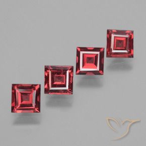 Gemme di Granato rodolite Rosso scuro naturale da 2.57 ct, Quadrato, VS