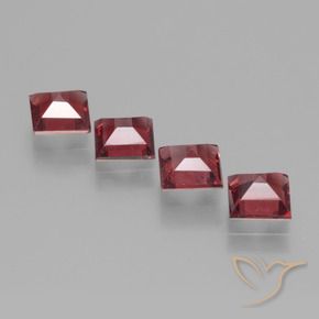 Gemme di Granato rodolite Rosso scuro naturale da 2.57 ct, Quadrato, VS