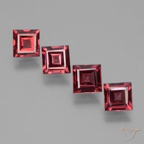 2.64ctw Naturale Rosso medio Granato rodolite, Quadrato, VS