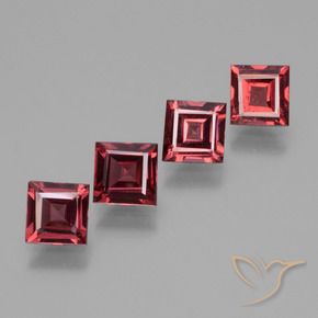 Gemme di Granato rodolite Rosso medio naturale da 2.64 ct, Quadrato, VS