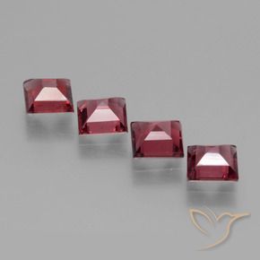 Gemme di Granato rodolite Rosso medio naturale da 2.64 ct, Quadrato, VS