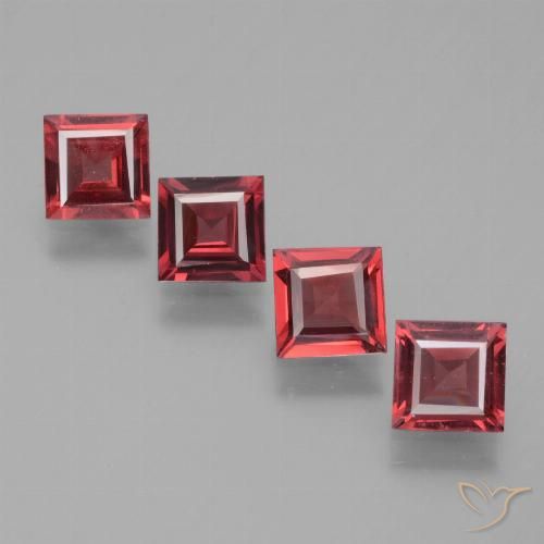 2.33ctw Naturale Rosso scarlatto Granato rodolite, Quadrato, VS