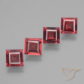 Gemme di Granato rodolite Rosso scarlatto naturale da 2.33 ct, Quadrato, VS