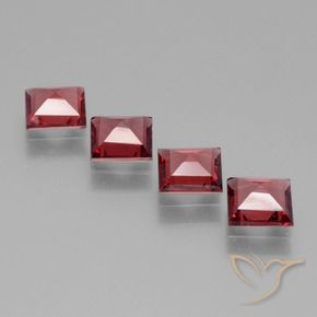 Gemme di Granato rodolite Rosso scarlatto naturale da 2.33 ct, Quadrato, VS