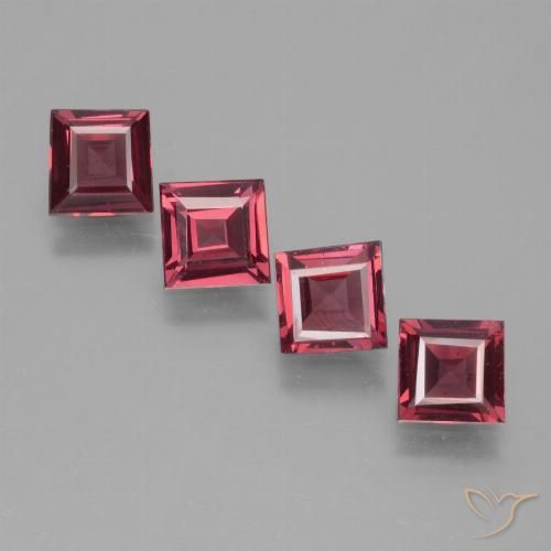 2.25ctw Naturale Rosso tendente al rosa Granato rodolite, Quadrato, VS