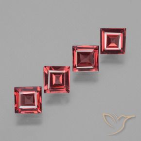 Gemme di Granato rodolite Rosso tendente al rosa naturale da 2.06 ct, Quadrato, VS