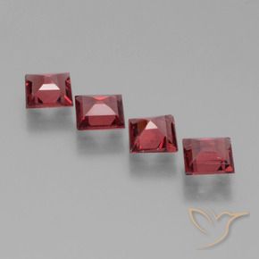 Gemme di Granato rodolite Rosso tendente al rosa naturale da 2.06 ct, Quadrato, VS