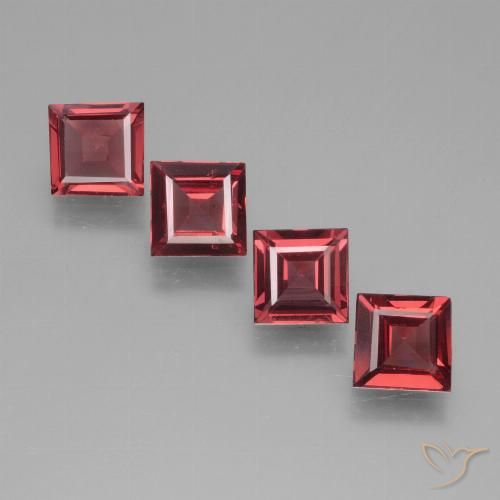 2.09ctw Naturale Rosso tendente al rosa Granato rodolite, Quadrato, VS