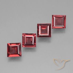 Gemme di Granato rodolite Rosso tendente al rosa naturale da 2.09 ct, Quadrato, VS