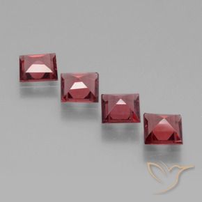 Gemme di Granato rodolite Rosso tendente al rosa naturale da 2.09 ct, Quadrato, VS