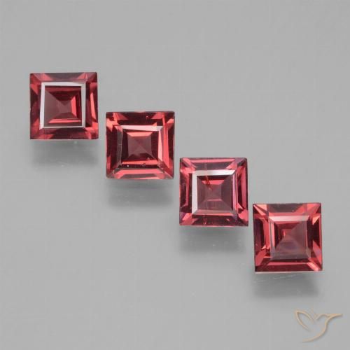 2.54ctw Naturale Rosso tendente al rosa Granato rodolite, Quadrato, VS