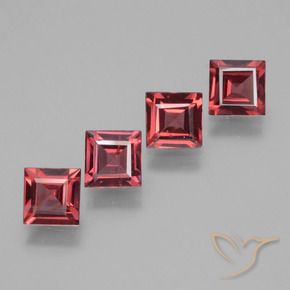 Gemme di Granato rodolite Rosso tendente al rosa naturale da 2.54 ct, Quadrato, VS