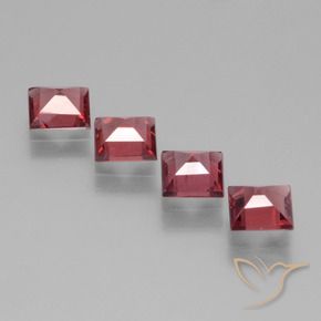 Gemme di Granato rodolite Rosso tendente al rosa naturale da 2.54 ct, Quadrato, VS
