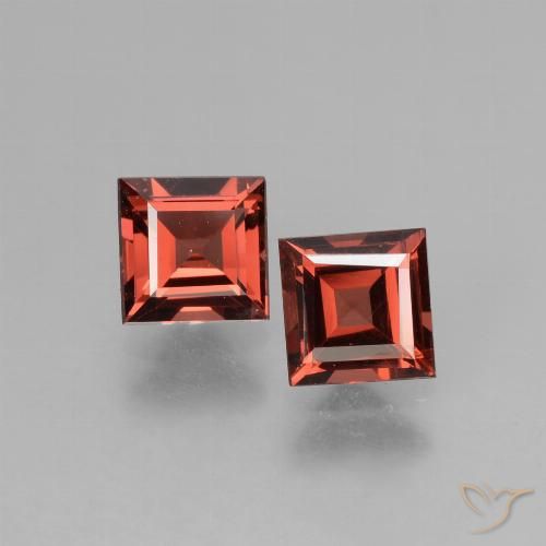 1.55ctw Naturale Rosso medio Granato rodolite, Quadrato, VS