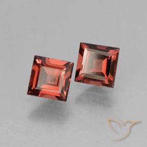 Gemme di Granato rodolite Rosso medio naturale da 1.55 ct, Quadrato, VS