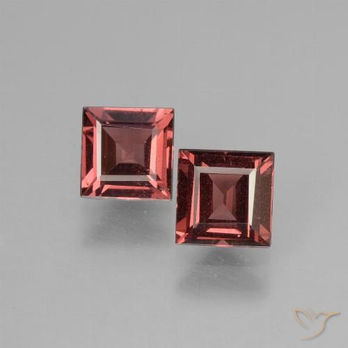1.49ctw Naturale Tono rosso scarlatto Granato rodolite, Quadrato, VS