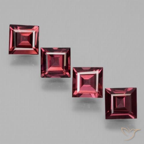 2.58ctw Naturale Rosso lampone Granato rodolite, Quadrato, VVS-VS