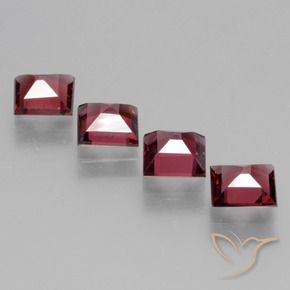 Gemme di Granato rodolite Rosso lampone naturale da 2.58 ct, Quadrato, VVS-VS