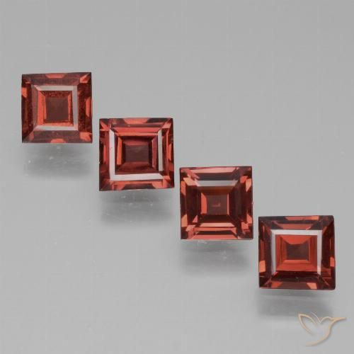 2.43ctw Naturale Rosso medio Granato rodolite, Quadrato, VS