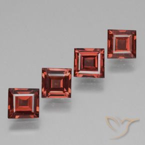 Gemme di Granato rodolite Rosso medio naturale da 2.43 ct, Quadrato, VS