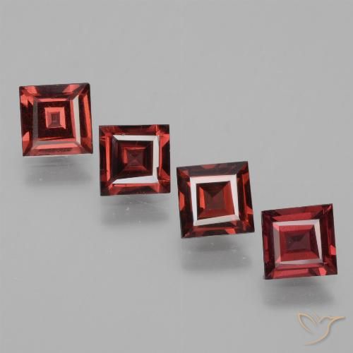 2.70ctw Naturale Rosso medio Granato rodolite, Quadrato, VS