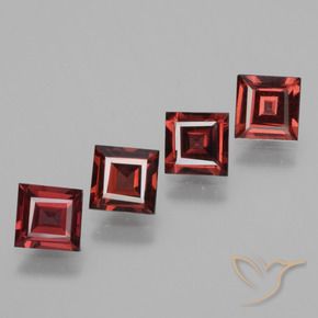 Gemme di Granato rodolite Rosso medio naturale da 2.70 ct, Quadrato, VS