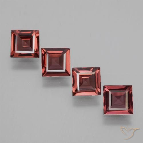 2.40ctw Naturale Rosso scuro Granato rodolite, Quadrato, VS