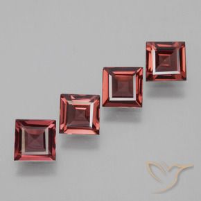 Gemme di Granato rodolite Rosso scuro naturale da 2.40 ct, Quadrato, VS