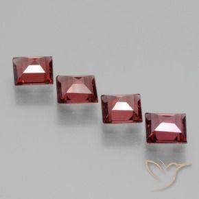Gemme di Granato rodolite Rosso scuro naturale da 2.40 ct, Quadrato, VS