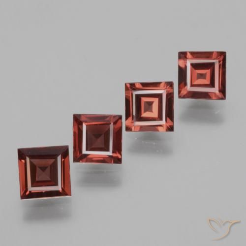 Gemme di Granato rodolite Rosso scuro naturale da 2.60 ct, Quadrato, VS
