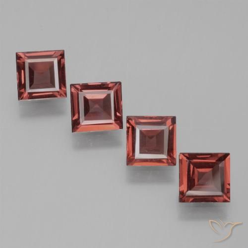 2.38ctw Naturale Rosso medio Granato rodolite, Quadrato, VS