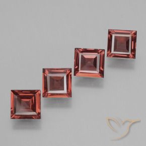 Gemme di Granato rodolite Rosso medio naturale da 2.38 ct, Quadrato, VS
