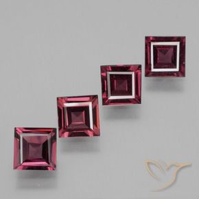 Gemme di Granato rodolite Rosso medio naturale da 2.69 ct, Quadrato, VS