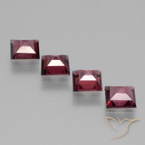 Gemme di Granato rodolite Rosso medio naturale da 2.69 ct, Quadrato, VS